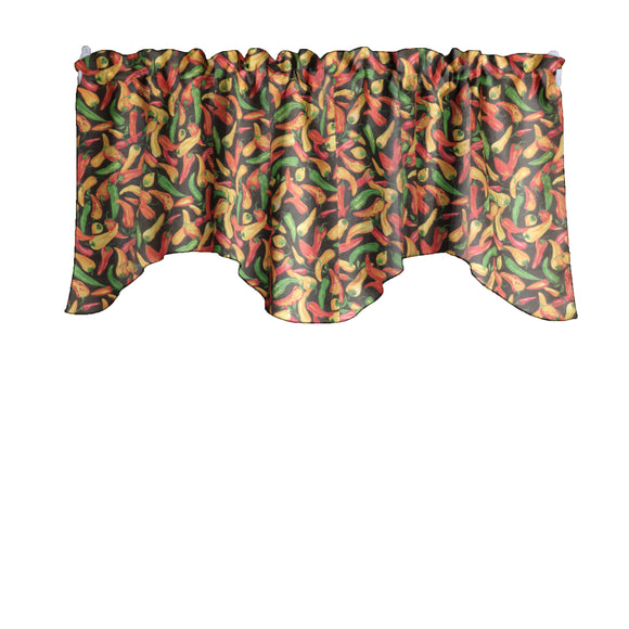 Scalloped Valance Cotton Chili Peppers Print 58