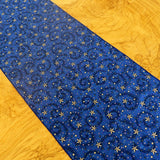 100% Cotton Table Runner Christmas / Event Decoration Stars and Tinsel Blue