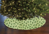 Cotton Print Holiday Tree Skirt 42" Round Christmas Trees