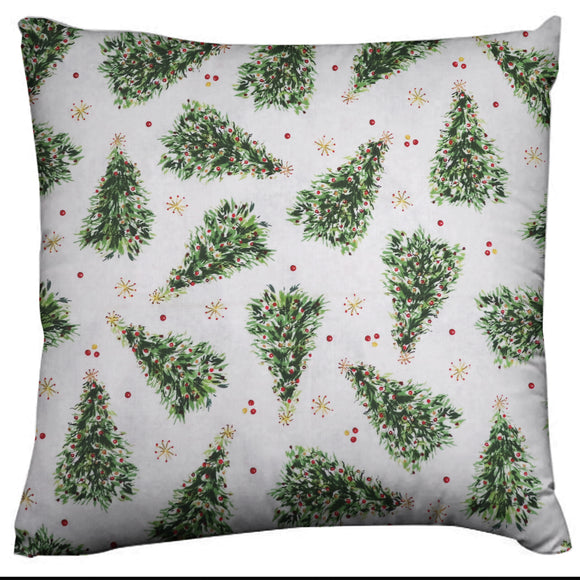 Christmas Themed Decorative Throw Pillow/Sham Cushion Cover Christmas Trees on White
