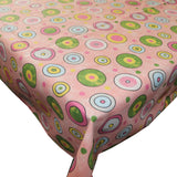 Cotton Tablecloth Circles Print Pink