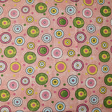 Cotton Tablecloth Circles Print Pink