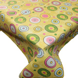 Cotton Tablecloth Circles Print Yellow