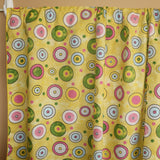 Cotton Curtain Circles Print 58 Inch Wide Yellow