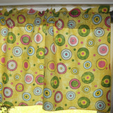 Cotton Window Valance Circles Print 58 Inch Wide Yellow