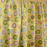 Cotton Curtain Circles Print 58 Inch Wide Yellow