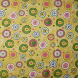 Cotton Tablecloth Circles Print Yellow