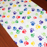Cotton Print Table Runner Animal Big Paw Print Colorful Big Paws