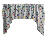 Swag Valance Cotton Paw Print 58" Wide / 36" Tall