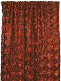 Satin Rosette 3D Pop up Flower Single Curtain Panel 54 Inch Wide - Copper