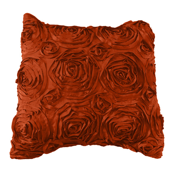 Satin Rosette Decorative Throw Pillow/Sham Cushion Cover Copper