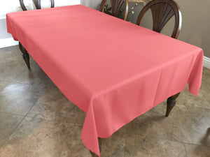 Polyester Poplin Gaberdine Durable Tablecloth Solid Coral
