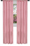 Poplin Gingham Checkered Window Curtain 56 Inch Wide Coral
