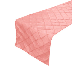 Pintuck Taffeta Table Runner - Coral