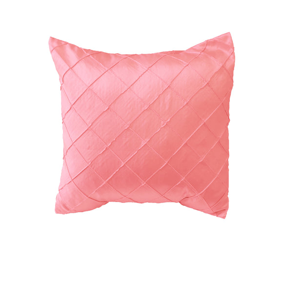 Pintuck Taffeta Decorative Throw Pillow/Sham Cushion Cover Coral