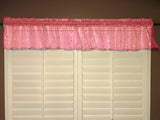 Silver Stars on Sheer Organza Tinted Window Valance 58" Wide - Coral