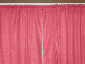 Cotton Eyelet Window Curtains Scalloped Sides (2 Piece Set) 42" Wide Panels Coral