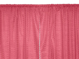 Cotton Eyelet Window Curtains Scalloped Sides (2 Piece Set) 42" Wide Panels - Coral
