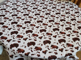 Cotton Tablecloth Animal Print Cow Spots Brown
