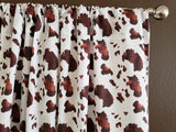 Cotton Curtain Animal Print Cow Spots Brown 58 Inch Wide