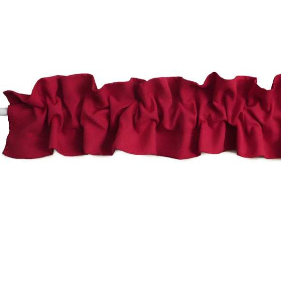 Solid Poplin Curtain Sleeve Topper Cranberry Red