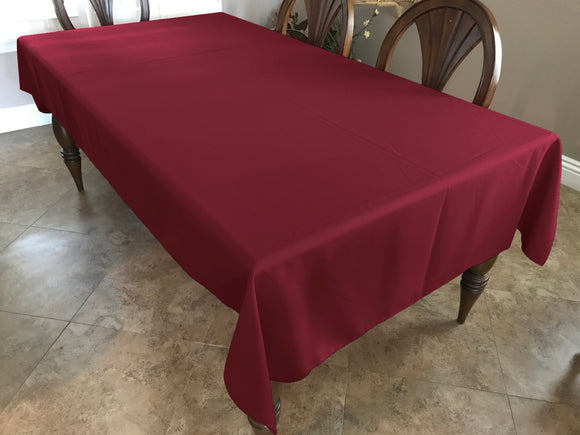 Polyester Poplin Gaberdine Durable Tablecloth Solid Cranberry Red