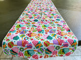 Cotton Print Table Runner Celebration Party Cupcakes