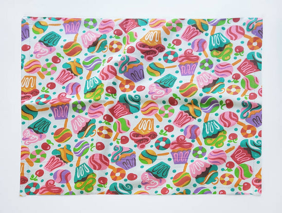 Cupcakes and Candy Print Cotton Dinner Table Placemats Holiday Home Decoration 13