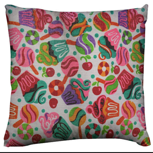 Cotton Cupcakes and Candy Print Decorative Throw Pillow/Sham Cushion Cover