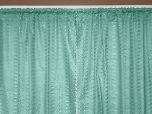 Cotton Eyelet Window Curtains Scalloped Sides (2 Piece Set) 42" Wide Panels Aqua