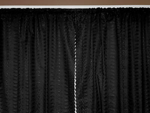 Cotton Eyelet Window Curtains Scalloped Sides (2 Piece Set) 42" Wide Panels Black