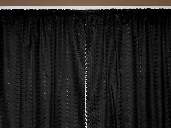Cotton Eyelet Window Curtains Scalloped Sides (2 Piece Set) 42