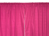 Cotton Eyelet Window Curtains Scalloped Sides (2 Piece Set) 42" Wide Panels - Fuchsia