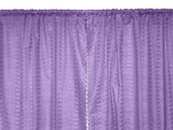 Cotton Eyelet Window Curtains Scalloped Sides (2 Piece Set) 42" Wide Panels - Lavender
