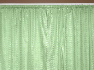 Cotton Eyelet Window Curtains Scalloped Sides (2 Piece Set) 42" Wide Panels Mint