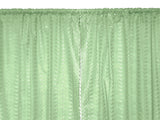 Cotton Eyelet Window Curtains Scalloped Sides (2 Piece Set) 42" Wide Panels - Mint