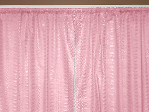 Cotton Eyelet Window Curtains Scalloped Sides (2 Piece Set) 42" Wide Panels Pink