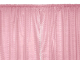 Cotton Eyelet Window Curtains Scalloped Sides (2 Piece Set) 42" Wide Panels - Pink
