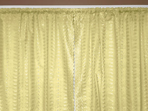 Cotton Eyelet Window Curtains Scalloped Sides (2 Piece Set) 42" Wide Panels Yellow