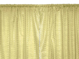 Cotton Eyelet Window Curtains Scalloped Sides (2 Piece Set) 42" Wide Panels - Yellow