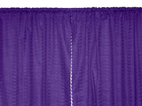 Cotton Eyelet Window Curtains Scalloped Sides (2 Piece Set) 42" Wide Panels - Purple