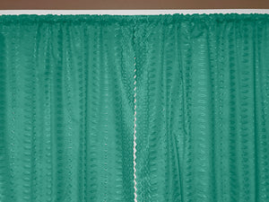 Cotton Eyelet Window Curtains Scalloped Sides (2 Piece Set) 42" Wide Panels Teal