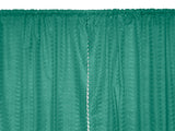 Cotton Eyelet Window Curtains Scalloped Sides (2 Piece Set) 42" Wide Panels - Teal