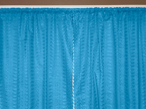 Cotton Eyelet Window Curtains Scalloped Sides (2 Piece Set) 42" Wide Panels Turquoise