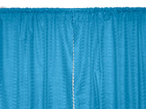 Cotton Eyelet Window Curtains Scalloped Sides (2 Piece Set) 42" Wide Panels - Turquoise