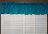 Faux Burlap Window Valance 58" Wide Solid Dark Turquoise