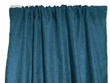 Faux Burlap Texture Polyester Solid Single Curtain Panel 58 Inch Wide - Dark Turquoise
