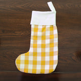 Christmas Stocking Poplin Gingham Check with Flannel Cuff Pack of 2