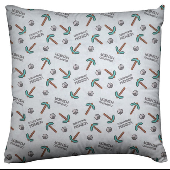 Minecraft Themed Decorative Throw Pillow/Sham Cushion Cover Diamond Miner