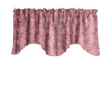 Rose Texture Satin Rosette Scalloped Window Valance 58" Wide / 20" Tall
